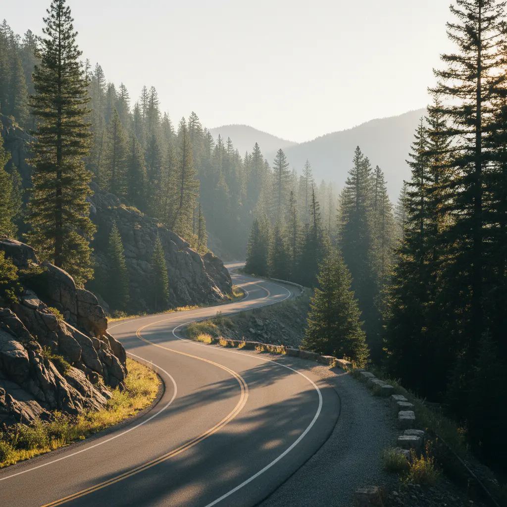 Winding mountain road
