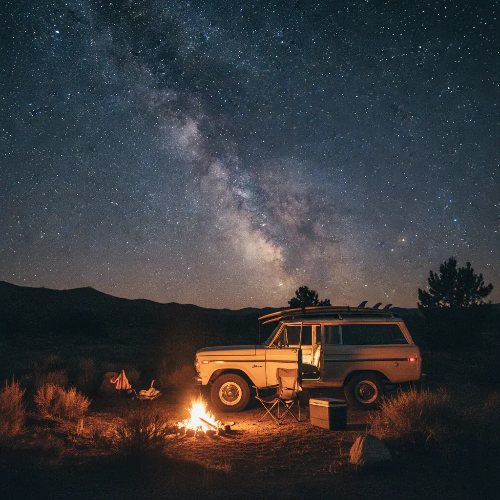 Campfire at night